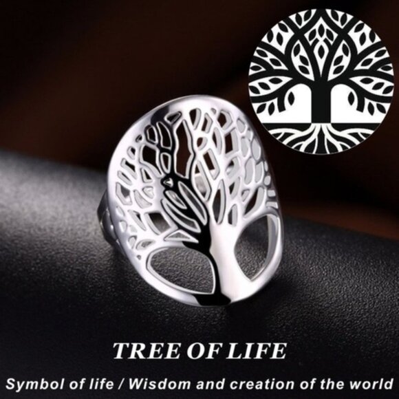 Tree of Life Silver Ring - Picture 2 of 2